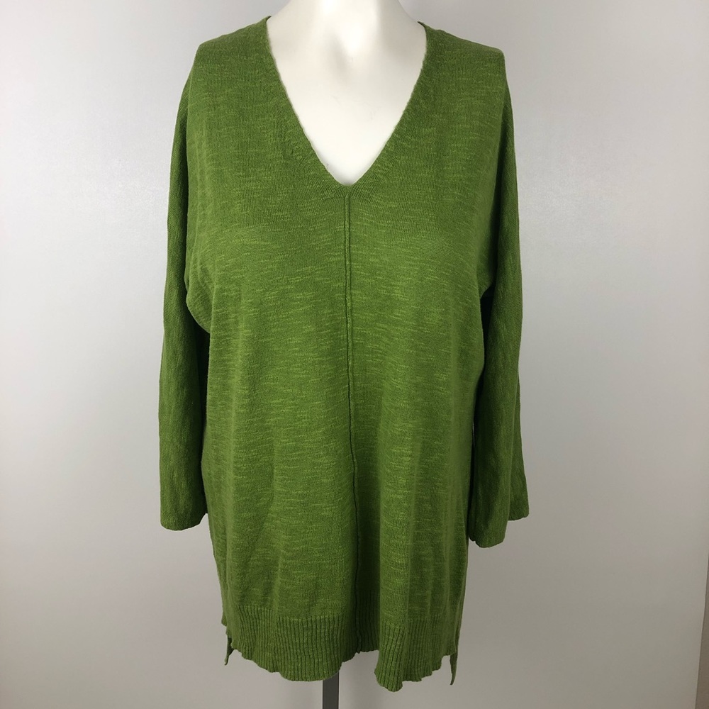 Eileen Fisher Organic Linen Blend V-Neck Sweater